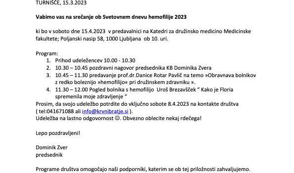 Svetovni dan Hemofilije 2023